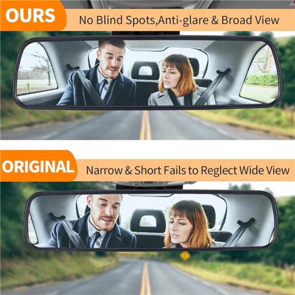 Rear View Mirror Universal Rearview Mirror Interior Anti-glare RearView Mirror - Picture 2 of 7